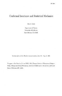 Conformal invariance and statistical mechanics