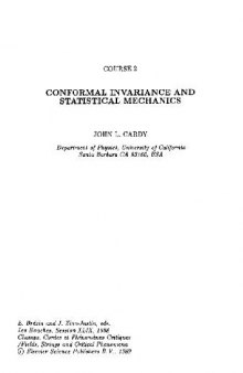 Conformal invariance and statistical mechanics