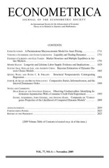 Econometrica (2009) Vol.77 N°6