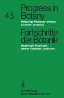 Progress in Botany/Fortschritte der Botanik: Morpholgy · Physiology · Genetics · Taxonomy · Geobotany/Morphologie · Physiologie · Genetik · Systematik · Geobotanik