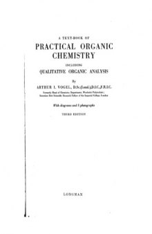 Vogels textbook of practical organic chemistry: Including qualitative organic analysis