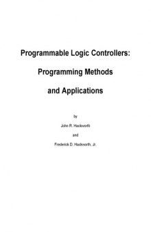 Programmable logic controllers.Programming methods and applications