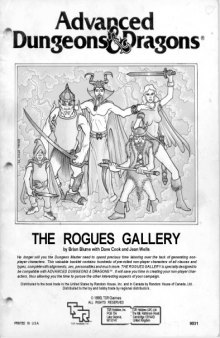 The Rogues Gallery: A Compendium of Non-Player Characters for Advanced Dungeons & Dragons