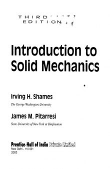 Introduction to Solid Mechanics (3rd Edition)