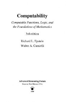 Computability: computable functions, logic, foundations of mathematics