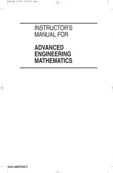 Advanced Engineering Mathematics, Instructor's Manual  