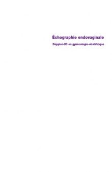 Échographie endovaginale : Doppler-3D en gynécologie-obstétrique