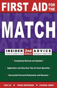 First Aid for the Match: Insider Advice From Students and Residency Directors