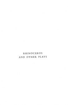 Rhinoceros and other Plays