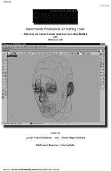 Supermodels Professional 3D Training Tools: Modelling the Human Female Head and Face in 3D Using Nurbs with Rhinoceros