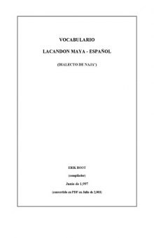 Vocabulario Lacandon Maya