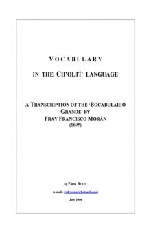 Vocabulary In The ChOlti Language