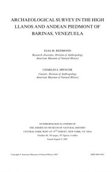 Archaeological Survey in the High Llanos and Andean Piedmont of Barinas, Venezuela: Anthropological Papers of the American Museum of Natural History Number 86