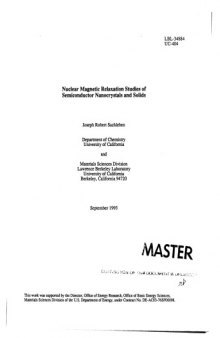 NMR Studies of Semiconductor Nanocrystals, Solids [thesis]