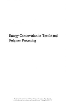 Energy Conservation in Textile and Polymer Processing