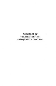 Handbook of Textile Testing and Quality Control