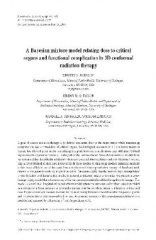 [Article] A Bayesian mixture model relating dose to critical organs and functional complication in 3D Conformal Radiation Therapy