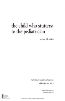 The Child Who Stutters: To the Pediatrician (Publication)