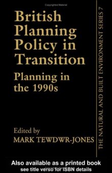 British Planning Policy In Transition (Research in Ethnic Relations Series)