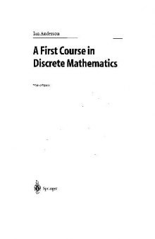 A First Course In Discrete Mathematics