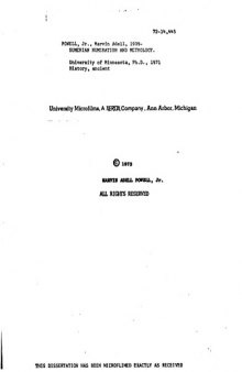 Sumerian Numeration and Metrology. Dissertation, University of Minnesota, 1971