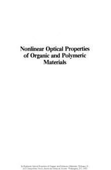 Nonlinear Optical Properties of Organic and Polymeric Materials