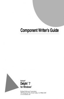Component writer's guide : Borland Delphi for Windows 95 and Windows NT : version 2.0