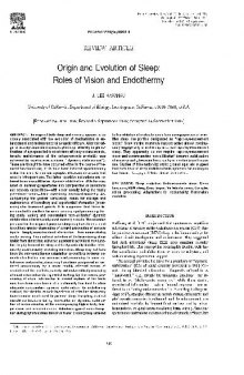 Origin and Evolution of Sleep. Roles of Vision and Endothermy