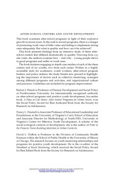 After-school centers and youth development: case studies of success and failure