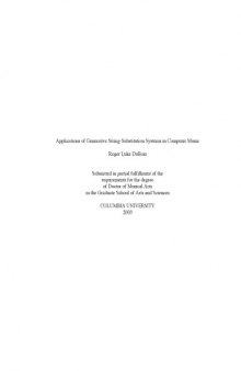 Applications of Generative String-Substitution Systems in Computer Music [PhD Thesis]