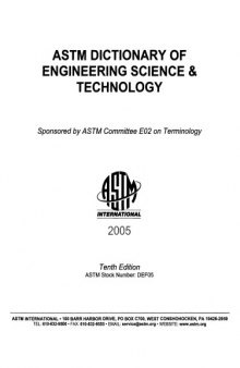 ASTM dictionary of engineering science & technology