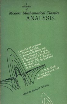 a collection of modern mathematical classics analysis