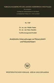 Analytische Untersuchungen an Polyacrylnitril- und Polyesterfasern