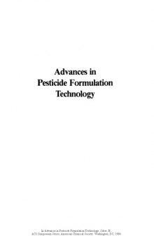 Advances in Pesticide Formulation Technology
