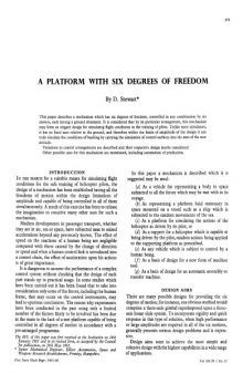  Vol. 180, Pt 1, No. 15. Institution of Mechanical Engineers Proceedings A Platform with Six Degrees of Freedom