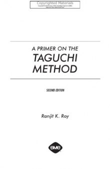 A primer on the Taguchi method