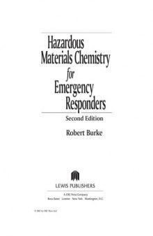 Hazardous Materials Chemistry for Emergency Responders, Second Edition