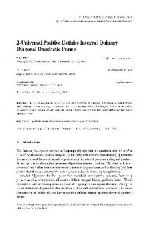 2-Universal Positive Definite Integral Quinary Diagonal Quadratic Forms
