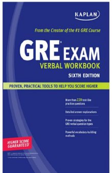 Kaplan GRE Exam Verbal Workbook, 6th Edition