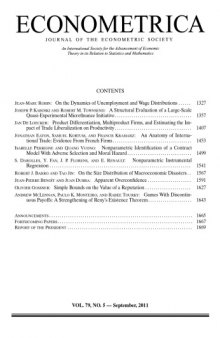 Econometrica (2011) Vol.79 N°5 