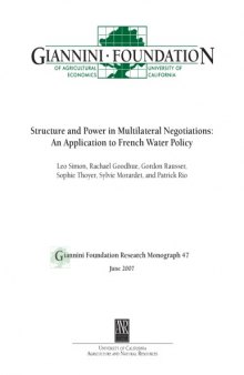 Structure and Power in Multilateral Negotiations: An Application to French Water Policy