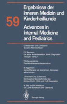 Advances in Internal Medicine and Pediatrics / Ergebnisse der Inneren Medizin und Kinderheilkunde: Neue Folge