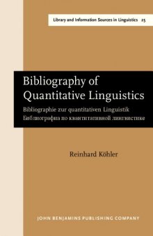 Bibliography of Quantitative Linguistics: Bibliographie zur quantitativen Linguistik
