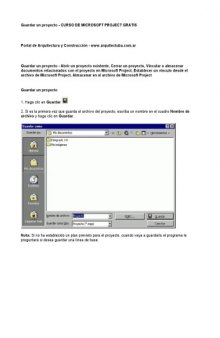 Curso de Microsoft Project Gratis: Guardar un proyecto