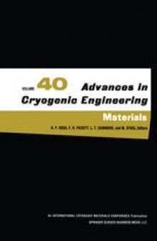 Advances in Cryogenic Engineering Materials : Volume 40, Part A