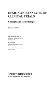 Design and Analysis of Clinical Trials: Concepts and Methodologies  