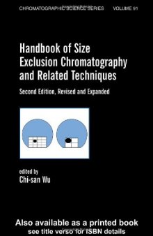 Handbook of size exclusion chromatography and related techniques