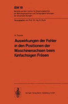 Auswirkungen der Fehler in den Positionen der Maschinenachsen beim fünfachsigen Fräsen