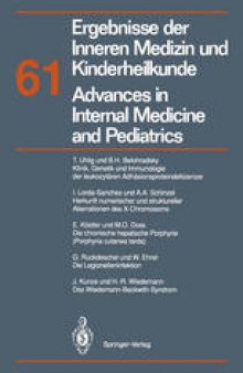 Ergebnisse der Inneren Medizin und Kinderheilkunde / Advances in Internal Medicine and Pediatrics: Neue Folge