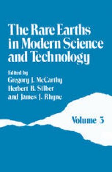The Rare Earths in Modern Science and Technology: Volume 3